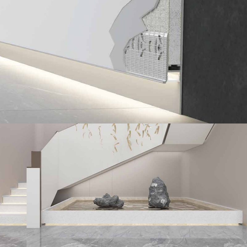Drywall LED Aluminum Baseboard For 8mm Strip Light Drywall LED Aluminum Baseboard For 8mm Strip Light